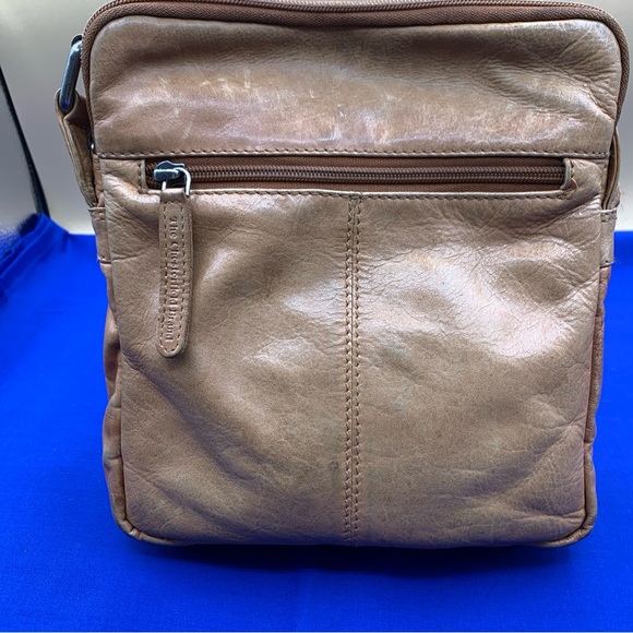 Tan Leather British Chesterfield Crossbody Bag Purse - Picture 2 of 9